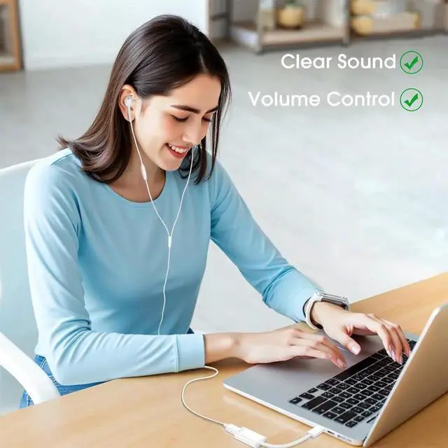 Alt view image 7 of 7 - Female Lightning to Male USB C Adapter Cable Audio Headphone Data Sync PD Charging Converter Compatible with iPhone 16 15 Android Earphone iPad MacBook Not for OTG and Speakers (1 PCS)