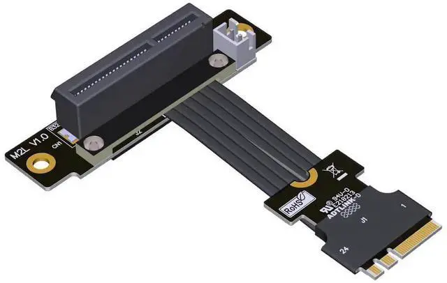 Main image of JAENFONG ADT-Link M.2 Key A+E to PCIe 4.0 x4 Extension Flat Cable for x4 Audio Card/Wireless LAN Card to M.2 A.E Extender (M52JL, 40cm)