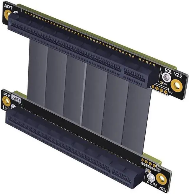 Alt view image 2 of 4 - JAENFONG ADT-LINK PCIE X16 Extension Line x16 Male to Female Pcie TX-TX Signal Direct Cable PCIe3.0x16 gen3 128G/bps High Speed Transmission (R33LR,10cm)