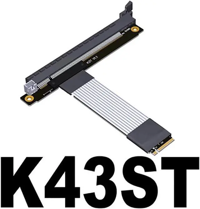 Alt view image 5 of 7 - JAENFONG M.2 NGFF NVMe to PCIE x16 Extension Cable 64G/BPS for STX Motherboard Graphics Card M.2(Ultra SSD, M-Key) NVMe Slot Extension (15cm,K43ST)