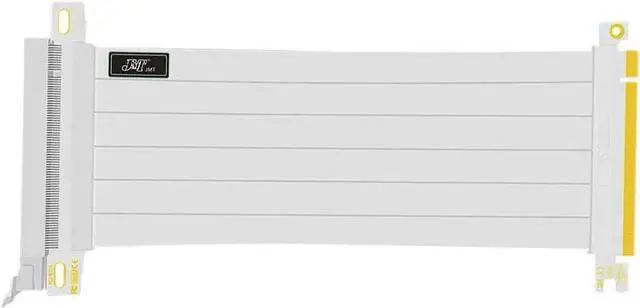 Alt view image 3 of 4 - 180 Degree Right Angle PCI-E 3.0 16x to 16x Extension Cable White SHK-X16-1818B Full Speed Flexible Extender Card Universal PCI-E 16x Riser pcie Extender for BTC Bitcoin Mining (15cm)