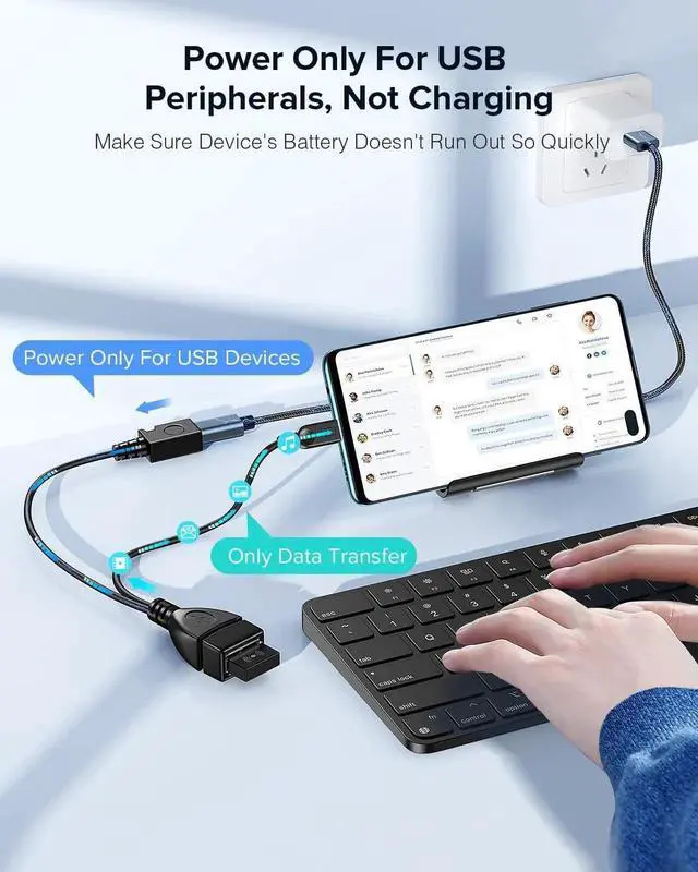 Alt view image 2 of 7 - 2-in-1 Micro USB (OTG Cable with Power) Adapter Replacement for Fire Stick 4K /Host Devices/PlayStation Classic etc- 2 Pack