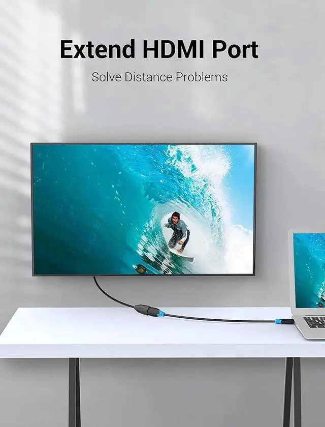 Alt view image 7 of 7 - HDMI Extension Cable 1.6FT 4K 60Hz HDMI Extender Male to Female Cord Compatible with TV Laptop Xbox Blu-Ray PS5/PS4 Switch