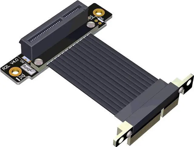 Main image of JAENFONG PCIe 4X to 4X Riser Cable GEN4 PCI-Express 4.0 X4 Extension Cable 90/180 Degree GPU Riser Vertical Mount for USB Adapter Network Card Capture Card Bitcoin Miner (25CM,R22SL-TL)