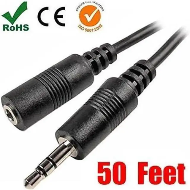 Alt view image 3 of 5 - ? 50 Feet Professional Quality Nickel Plated 3.5 mm Male/Female Stereo Audio Extension Cable