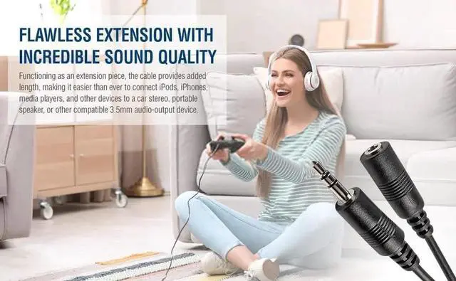 Alt view image 5 of 5 - ? 50 Feet Professional Quality Nickel Plated 3.5 mm Male/Female Stereo Audio Extension Cable