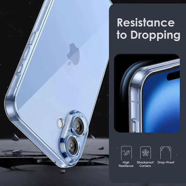 Alt view image 7 of 7 - Shamos Clear TPU Case for iPhone 17 with Camera Protection Ultra Slim Shockproof Anti-Yellowing Scratch-Resistant Wireless Charging Compatible Enhanced Grip (for iPhone 17)