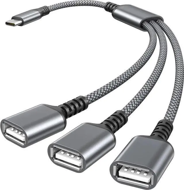 Main image of USB C to 3 USB Adapter 1FT USBC Male to 3-Port USBA OTG Splitter Thunderbolt 4 Type C to Multiple Y Cable Converter for MacBook Pro iPhone 17 16 15 S25 PS5 Mac Flash Drive
