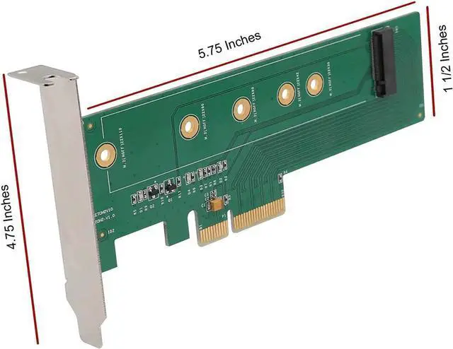 Alt view image 2 of 7 - JAENFONG I/O Crest M.2 NGFF PCIe SSD to PCI Express 3.0 x4 Host Adapter Card - Support M.2 M-Key PCIe (NVMe or AHCI) Type 22110, 2280, 2260, 2242