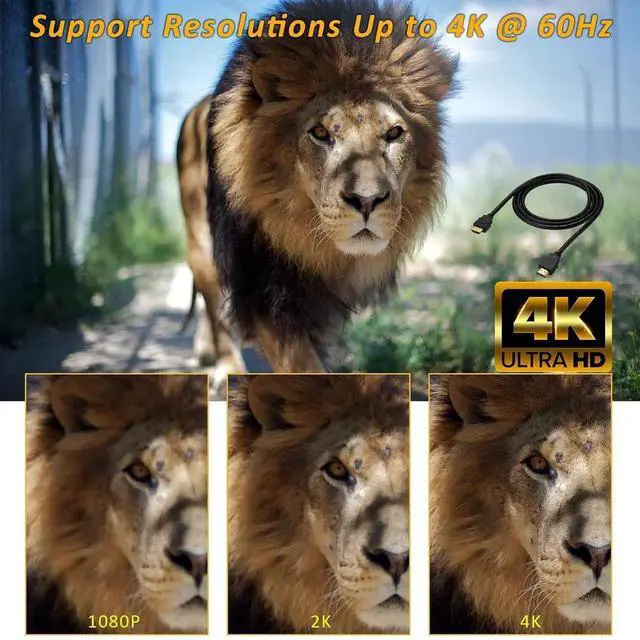 Alt view image 4 of 7 - HDMI to HDMI Cable 2.0 High Speed 4K 60Hz HDMI Adapter Male to Male Compatible with Camera Camcorder Laptops Graphics Card HDTV Tablet EOS RP/EOS 7D Mark II/XA40 4.9FT(Black)