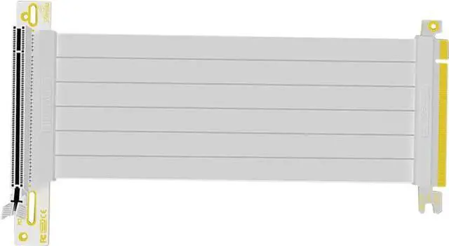 Alt view image 3 of 4 - JAENFONG 90 Degree Right Angle PCI-E 3.0 16x to 16x Extension Cable White HBZ-X16-1890B Full Speed Flexible Extender Card Universal PCI-E 16x Riser pcie Extender for BTC Bitcoin Mining (20cm)