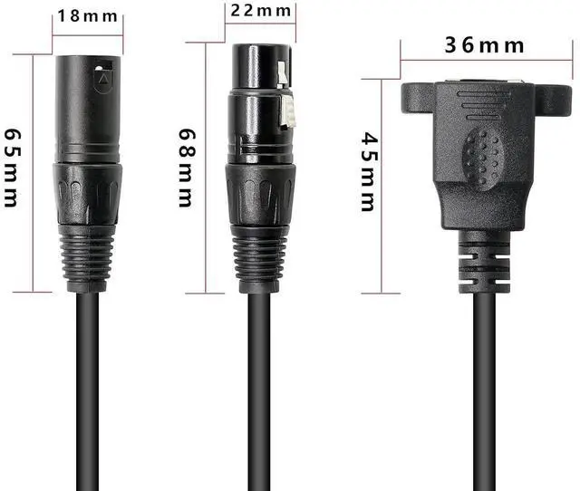 Alt view image 2 of 6 - 1 Pair XLR 3pin to RJ45 Female Adapter Cable XLR Male to RJ45 Network Connector Extension Cable Use Cat5 Ethernet for DMX-CON Controller Series-1.1Ft