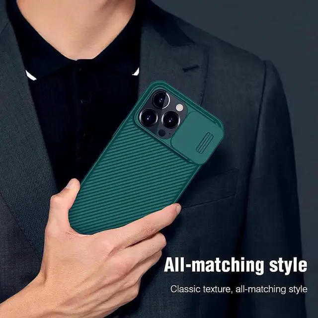 Alt view image 7 of 7 - JAENFONG Nillkin CamShield Pro Compatible with iPhone 13 Pro Case with Slide Camera Cover Protection, Hard PC Back and Soft Silicone Edge Design for iPhone 13 Pro 5G Phone Case Green