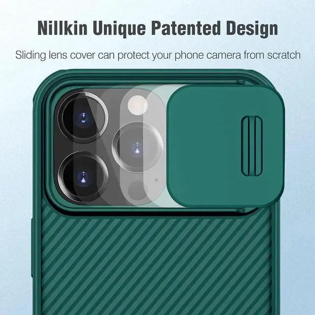 Alt view image 3 of 7 - JAENFONG Nillkin CamShield Pro Compatible with iPhone 13 Pro Case with Slide Camera Cover Protection, Hard PC Back and Soft Silicone Edge Design for iPhone 13 Pro 5G Phone Case Green