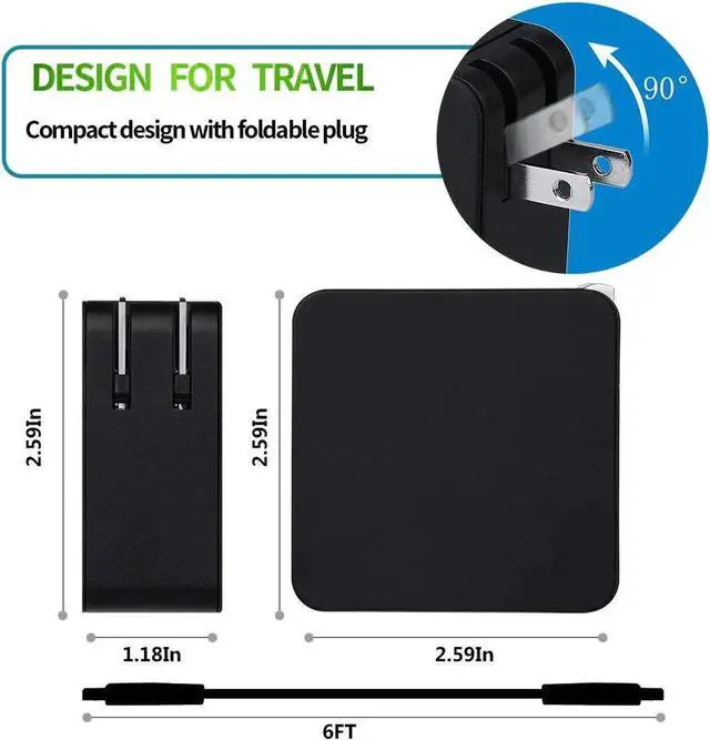 Alt view image 2 of 6 - JAENFONG 65W 20V 3.25A AC Charger for Yoga 700 700-11ISK 700-14ISK, Yoga 900 900-13ISK 900-13ISK2 Yoga 4 Pro 80MK 80UE 80QD 80QE Model Laptop Power Supply Adapter Cord