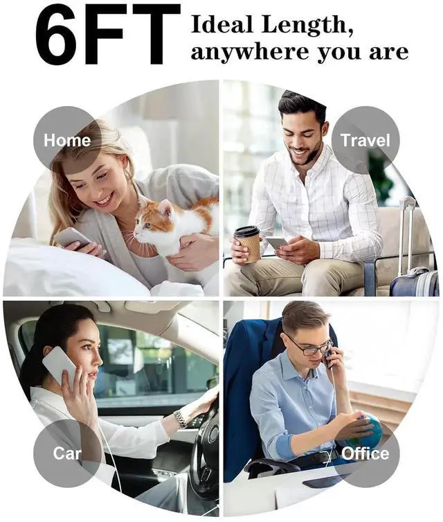 Alt view image 5 of 7 - 2 in 1 USB C to USB C/Lightning Cable Compatible for iPhone 16 15 14 13 12 11 XS XR X 2 Pack 60W Type C Multiple Charging with Lightning/Type C Port iPhone Charger Cord Fast Charging Cable 6FT