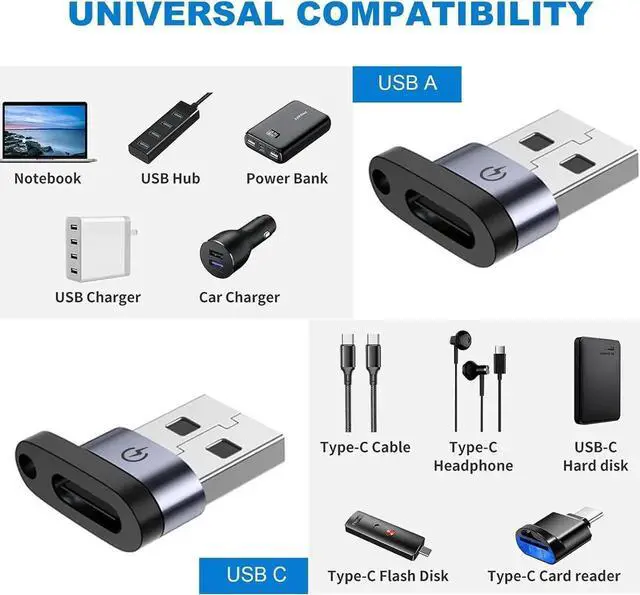 Alt view image 2 of 7 - USB C to Micro Adapter USB C to Micro Adapter Micro to USB C Adapter USB C to USB Adapter USB to USB C Adapter USB C to USB B Adapter 9 Stck.
