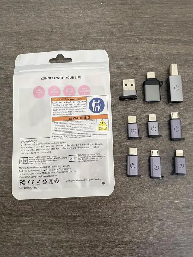 Alt view image 5 of 7 - USB C to Micro Adapter USB C to Micro Adapter Micro to USB C Adapter USB C to USB Adapter USB to USB C Adapter USB C to USB B Adapter 9 Stck.