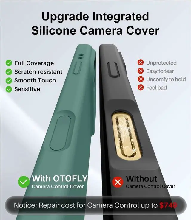Alt view image 7 of 7 - Magnetic for iPhone 17 Pro Case Compatible with Magsafe Classic Liquid Silicone Mobile Phone Case Integrated Camera Control Button Anti-Scratch Microfiber Lining Pine Green