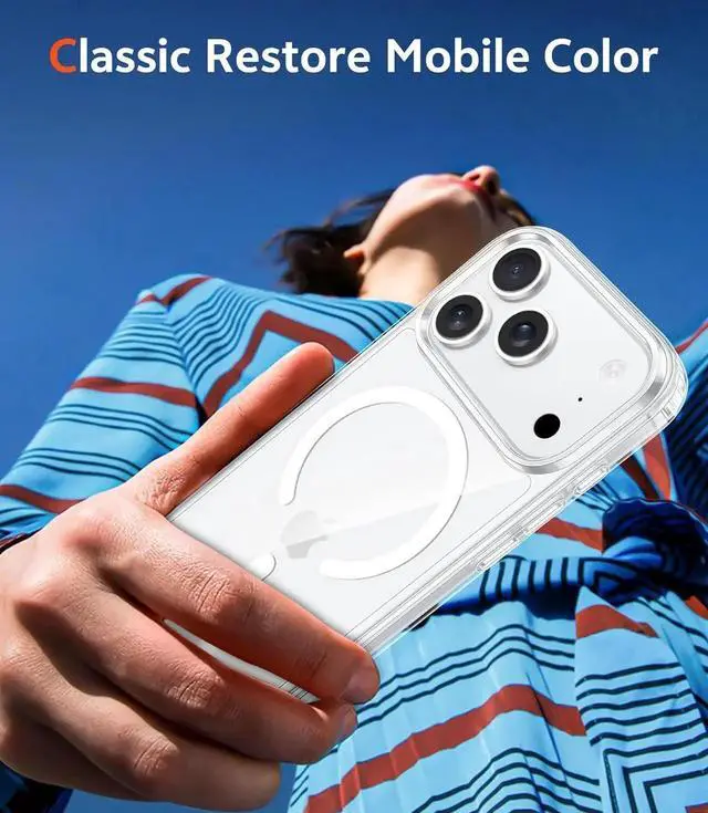 Alt view image 4 of 7 - for iPhone 17 Pro-Max Case: Magnetic Transparent Phone Cases with Screen Protector Slim Military Grade Drop Protection Rugged Shockproof Protective Cell Phone Cover (A-Clear)