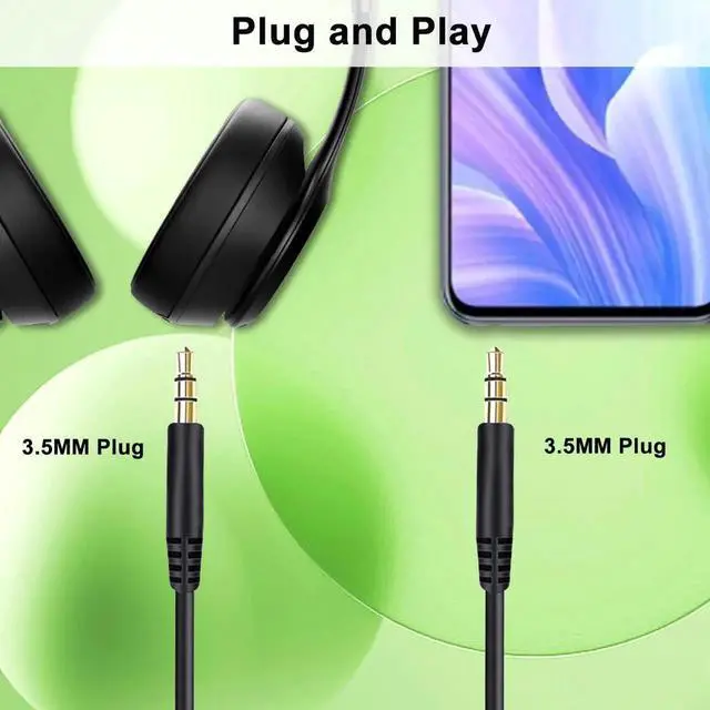 Alt view image 5 of 7 - Beats Replacement Headphone Cord 3.5mm Male to 3.5mm Male Audio Cable Headset Aux Cable Wire Compatible with Beats Solo2 Solo3 Studio3 Wireless Sony WH-1000XM4 WH-1000XM5 WH-CH720N Headphones (No Mic)