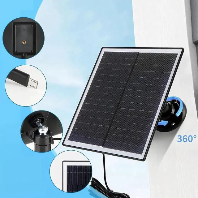 Alt view image 4 of 7 - Solar Charger DIY Battery Solar Panel 6W 5V IP65 Waterproof with Micro USB Cable for Outdoor CCTV Surveillance Cameras