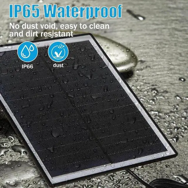 Alt view image 6 of 7 - Solar Charger DIY Battery Solar Panel 6W 5V IP65 Waterproof with Micro USB Cable for Outdoor CCTV Surveillance Cameras