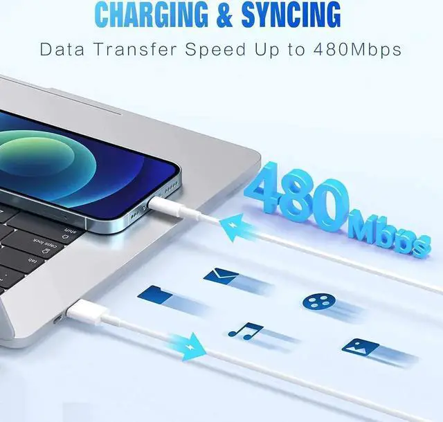 Alt view image 2 of 6 - iPhone Charger 3Pack MFi Certified Lightning Cable 6FT Compatible with iPhone 12 Mini Pro Max SE 11 Xs Max XR X 8 7 6 Plus 5S iPad Pro Airpods