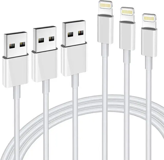Main image of iPhone Charger 3Pack MFi Certified Lightning Cable 6FT Compatible with iPhone 12 Mini Pro Max SE 11 Xs Max XR X 8 7 6 Plus 5S iPad Pro Airpods