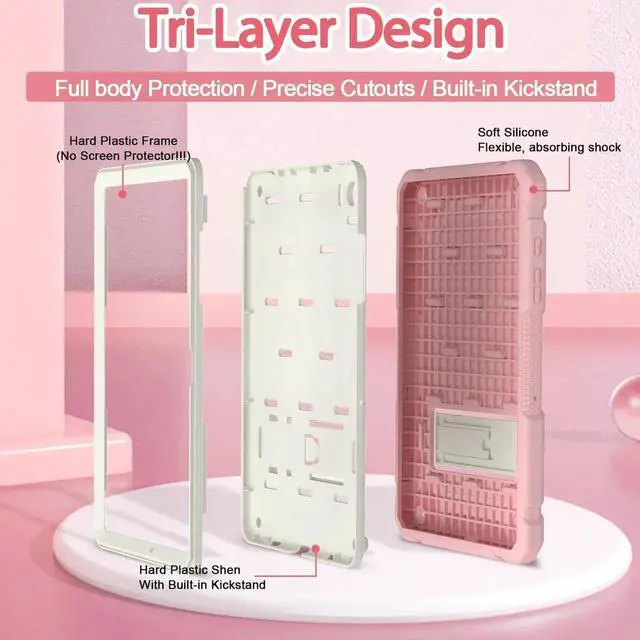 Alt view image 4 of 7 - for Galaxy Tab A9+ Plus Case 11 Inch 2023 (SM-X210/X216/X218) Heavy Duty Shockproof Protective Galaxy Tab A9+/A9 Plus Tablet Case Pink