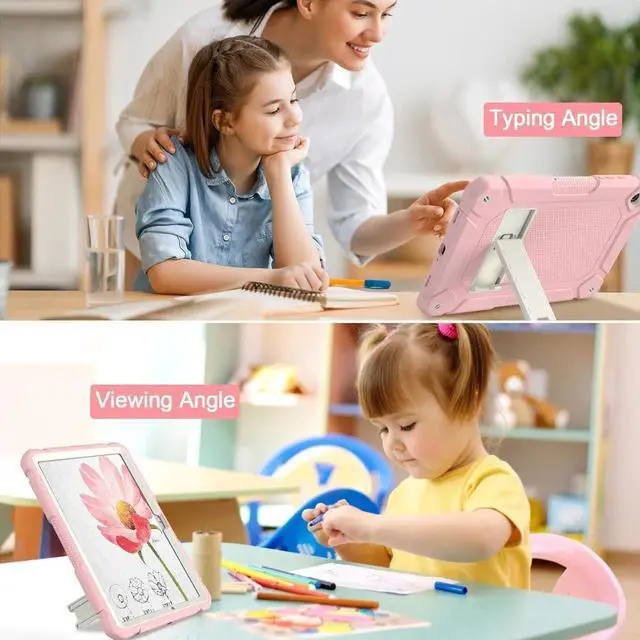 Alt view image 5 of 7 - for Galaxy Tab A9+ Plus Case 11 Inch 2023 (SM-X210/X216/X218) Heavy Duty Shockproof Protective Galaxy Tab A9+/A9 Plus Tablet Case Pink