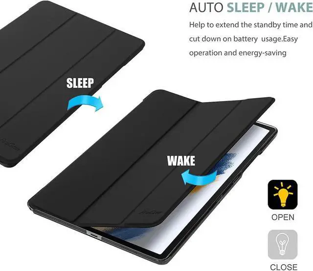 Alt view image 2 of 7 - Smart Case for Galaxy Tab A8 10.5 Slim Stand Hard Back Shell Protective Smart Cover Case for Galaxy Tab A8 10.5 Inch 2022 SM-X200 X205 X207 -Black