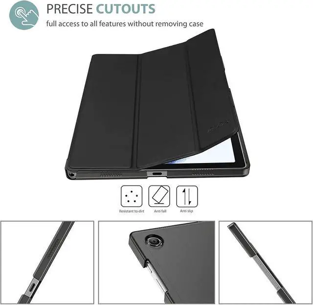 Alt view image 5 of 7 - Smart Case for Galaxy Tab A8 10.5 Slim Stand Hard Back Shell Protective Smart Cover Case for Galaxy Tab A8 10.5 Inch 2022 SM-X200 X205 X207 -Black