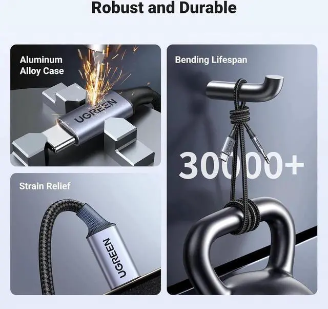 Alt view image 5 of 7 - USB C to Aux Type C to 3.5mm Audio Adapter Hi-Fi Stereo Cord Headphone Male Car Auxiliary Cable Compatible with iPhone 17 16 15 Pro Max Galaxy S25 S24 Ultra iPad Pixel 9 Grey 3.3FT