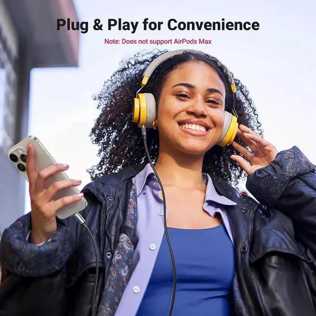 Alt view image 4 of 7 - USB C to Aux Type C to 3.5mm Audio Adapter Hi-Fi Stereo Cord Headphone Male Car Auxiliary Cable Compatible with iPhone 17 16 15 Pro Max Galaxy S25 S24 Ultra iPad Pixel 9 Grey 3.3FT