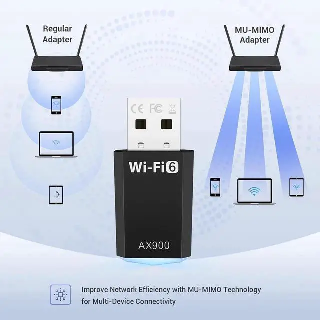Alt view image 5 of 7 - WiFi Adapter for Desktop PC AX900 USB WiFi 6 Adapter with 5GHz/2.4GHz Dual Band WiFi Dongle Wireless WiFi Adapter for Supports Windows 10/11 WiFi 6 USB Adapter for PC/Desktop/Laptop