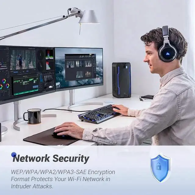 Alt view image 6 of 7 - WiFi Adapter for Desktop PC AX900 USB WiFi 6 Adapter with 5GHz/2.4GHz Dual Band WiFi Dongle Wireless WiFi Adapter for Supports Windows 10/11 WiFi 6 USB Adapter for PC/Desktop/Laptop