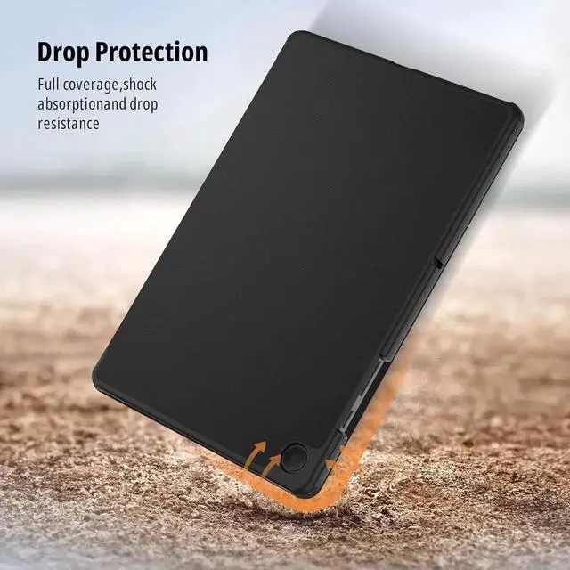 Alt view image 7 of 7 - Case for Galaxy Tab A9+ Plus 11 Inch 2023 (SM-X210/X216/X218) with Screen Protector Foldable Stand Slim Protective Case Auto Screen On/Off Black