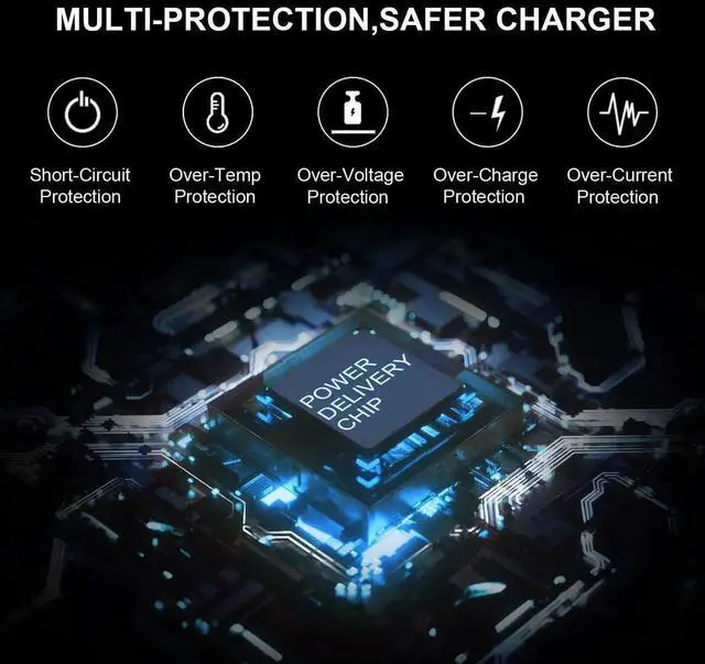 Alt view image 6 of 7 - Charger Compatible with HP Laptop Computer 65W 45W Smart Blue Tip Power Adapter