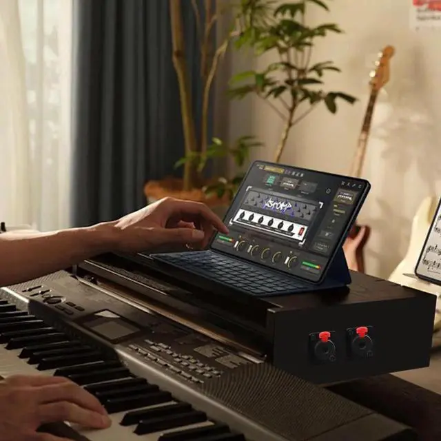 Alt view image 4 of 7 - D-Type 6.35mm 1/4 Female Panel Mount to 6.35mm Male Stereo Connector Cable 6.35mm TRS Female Socket to 6.35mm TRS Male Adapter Cord Speaker Headphone Extension Cable-0.5M/1.6FT Red