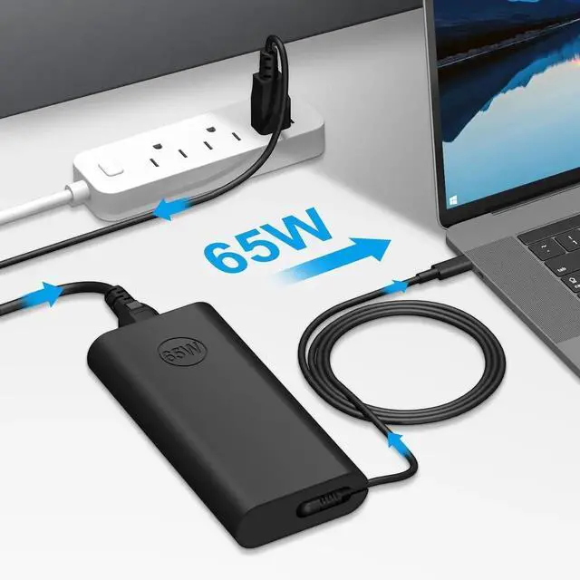 Alt view image 7 of 7 - Charger Compatible with Laptop Computer 65W 45W USB C Fast Power Adapter New Slim Chromebook Charger Type C Power Cord