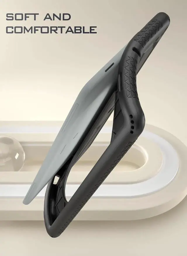 Alt view image 4 of 7 - TurtleSkin Series for Google Pixel Tablet Case 11 inch (2023) Heavy Duty Shockproof Rugged Kids Friendly Drop Protection Silicone Cover Case Black