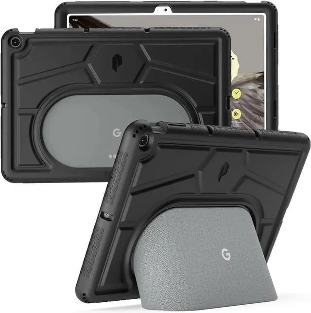 Main image of TurtleSkin Series for Google Pixel Tablet Case 11 inch (2023) Heavy Duty Shockproof Rugged Kids Friendly Drop Protection Silicone Cover Case Black