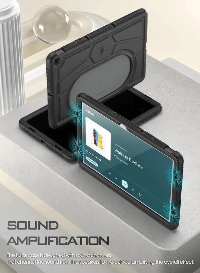 Alt view image 5 of 7 - TurtleSkin Series for Google Pixel Tablet Case 11 inch (2023) Heavy Duty Shockproof Rugged Kids Friendly Drop Protection Silicone Cover Case Black