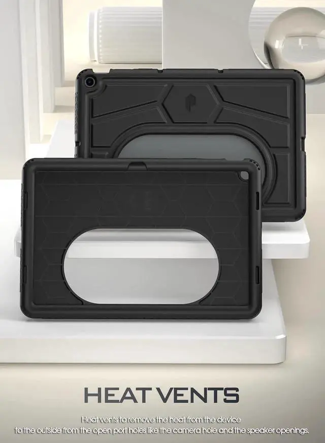 Alt view image 7 of 7 - TurtleSkin Series for Google Pixel Tablet Case 11 inch (2023) Heavy Duty Shockproof Rugged Kids Friendly Drop Protection Silicone Cover Case Black