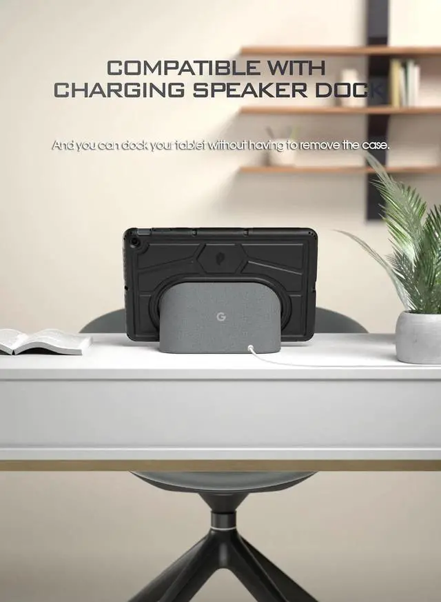 Alt view image 6 of 7 - TurtleSkin Series for Google Pixel Tablet Case 11 inch (2023) Heavy Duty Shockproof Rugged Kids Friendly Drop Protection Silicone Cover Case Black