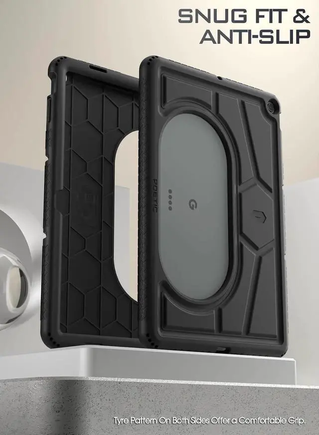 Alt view image 2 of 7 - TurtleSkin Series for Google Pixel Tablet Case 11 inch (2023) Heavy Duty Shockproof Rugged Kids Friendly Drop Protection Silicone Cover Case Black