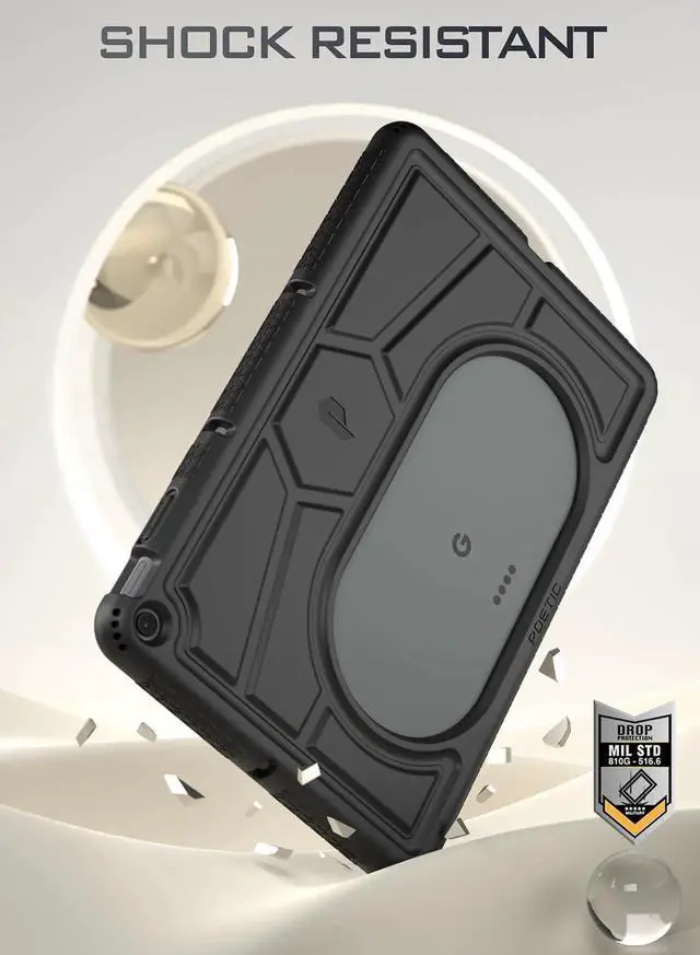 Alt view image 3 of 7 - TurtleSkin Series for Google Pixel Tablet Case 11 inch (2023) Heavy Duty Shockproof Rugged Kids Friendly Drop Protection Silicone Cover Case Black