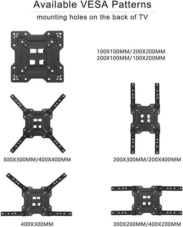 Alt view image 4 of 7 - Suptek TV Wall Mount Swivel and Tilt Full Motion for Most 23 to 55 inch TV Mount up to 55lbs max VESA 400x400mm (A1+)