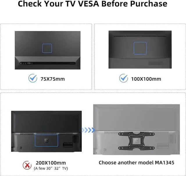 Alt view image 3 of 7 - Suptek TV Wall Mount Swivel Tilt Rotation Full Motion Adjustable Articulating for Most 15-32 inch LED LCD Monitor Wall Mount VESA 75 100 (MA2720)